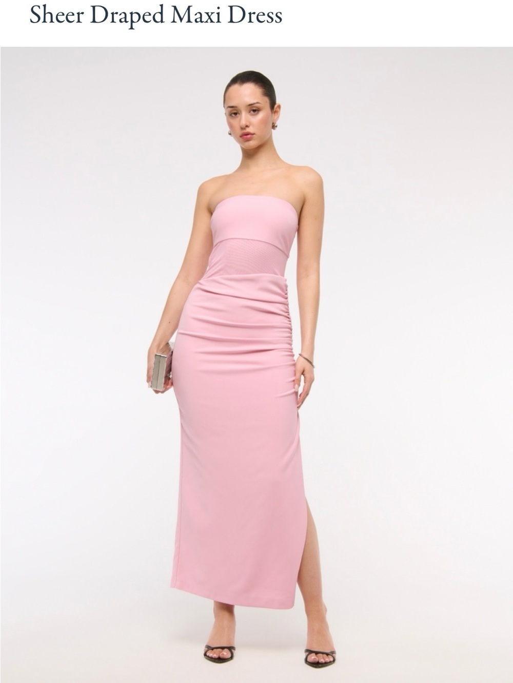 Abercrombie & Fitch Sheer Light Pink Draped Maxi Dress XL